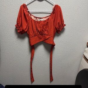 Red Polka Dot Women's Blouse